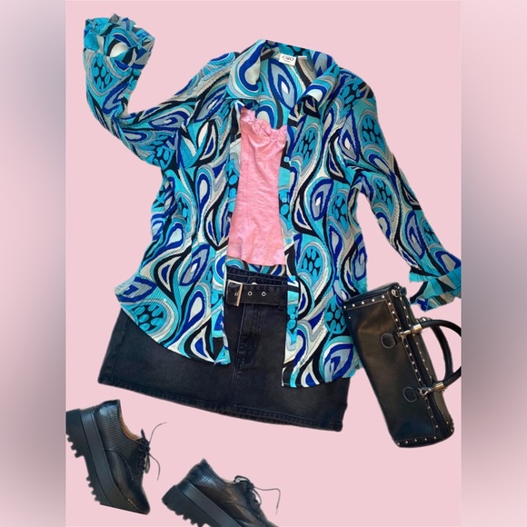 SOLD- paisley balloon sleeve groovy button up - Picture 1 of 9